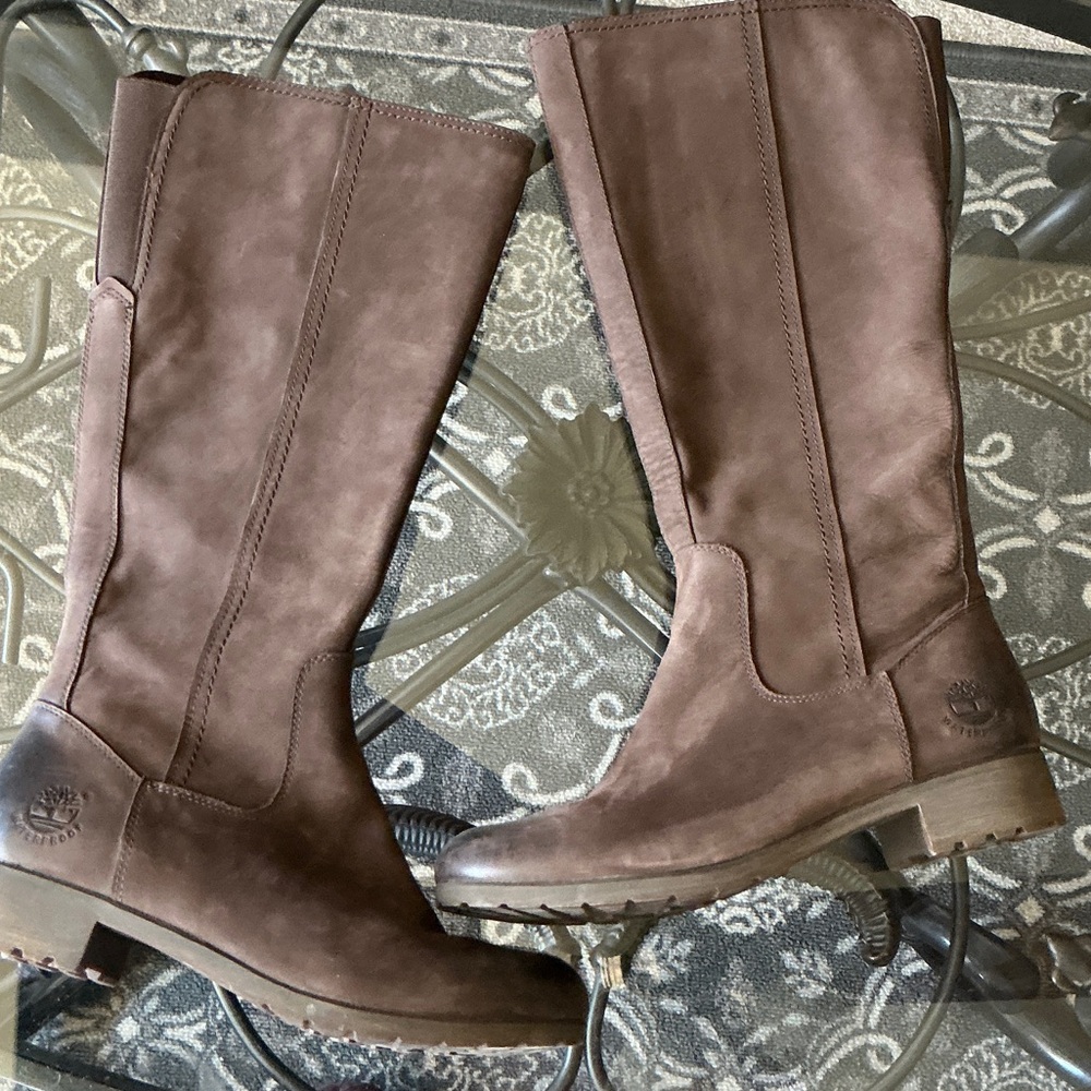 Timberland Women's Dark Brown Leather Over-the-Knee Boots